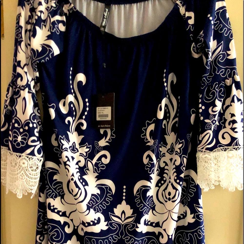 NWT -  Navy/White printed dress